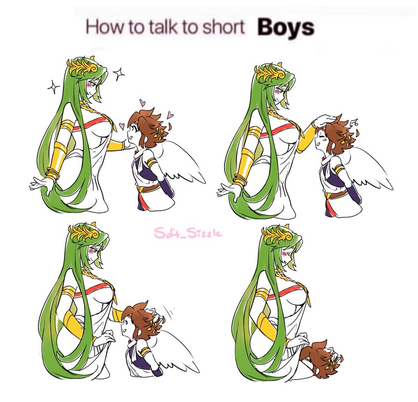 palutena and pit (kid icarus and 1 more) drawn by soft_sizzle