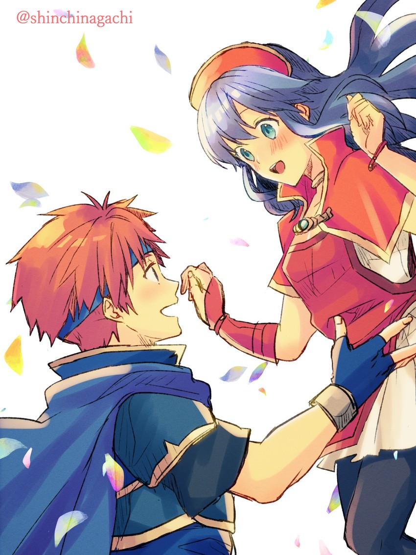 roy and lilina (fire emblem and 1 more) drawn by nishimura_(shinchinagachi)