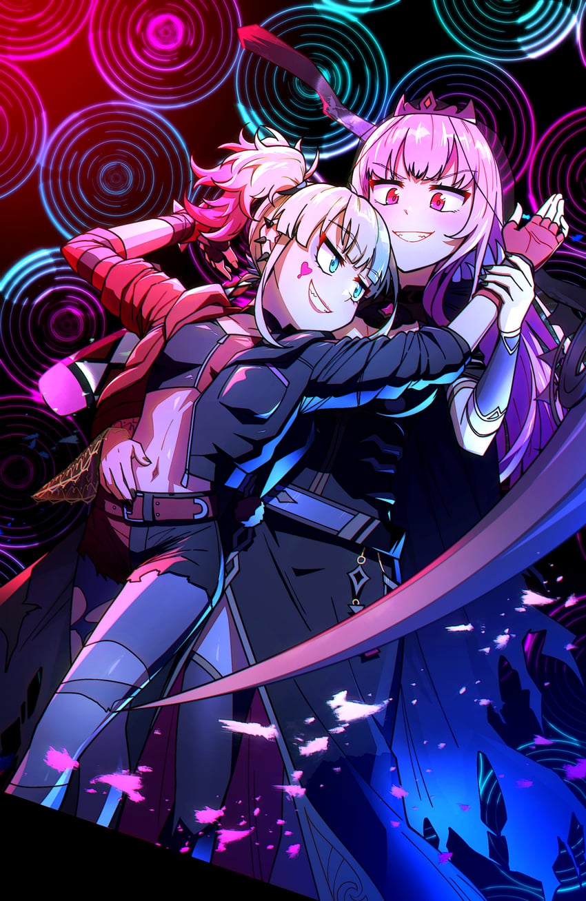 mori calliope and harley quinn (hololive and 4 more) drawn by ddolbang