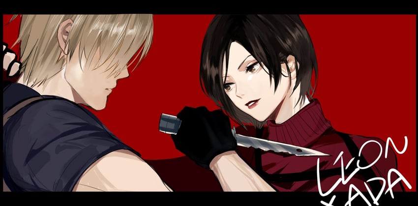 leon s. kennedy and ada wong (resident evil) drawn by meow_(cindy738)