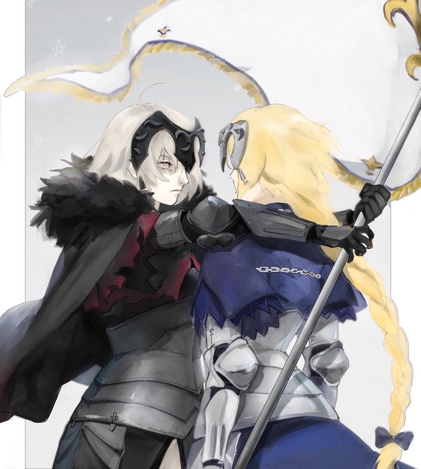 jeanne d'arc and jeanne d'arc alter (fate and 1 more) drawn by roru_(lol_dessin)
