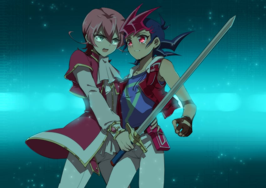 tsukumo yuma and iii (yu-gi-oh! and 1 more) drawn by liusang