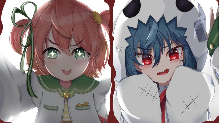yuko yurei and fuyo cloverfield (chromashift) drawn by shironomi_dayo