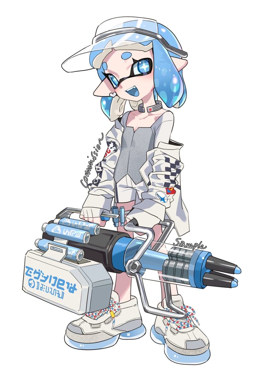 inkling player character and inkling girl (splatoon) drawn by namazuoku