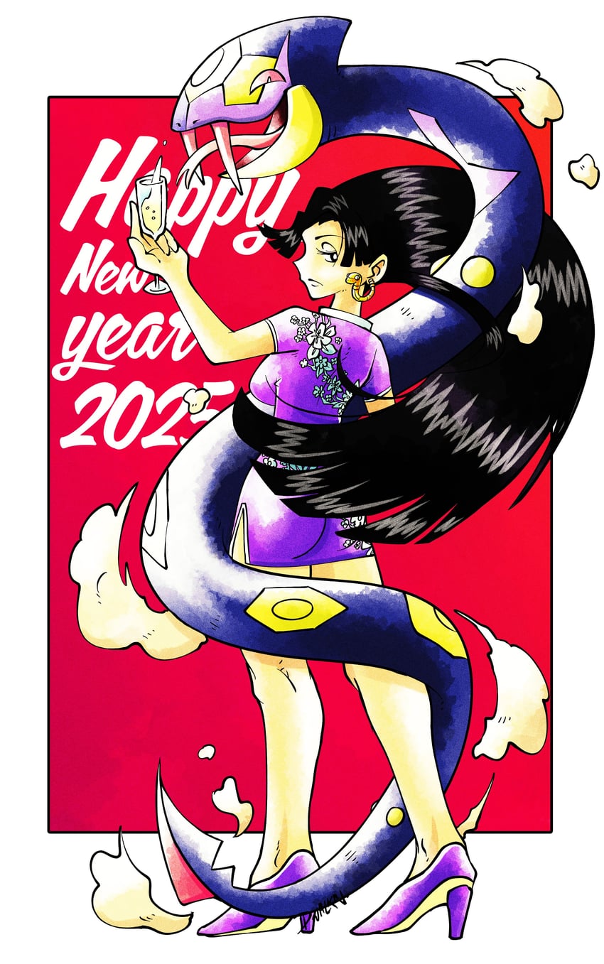 boa hancock and seviper (pokemon and 1 more) drawn by dwalkn