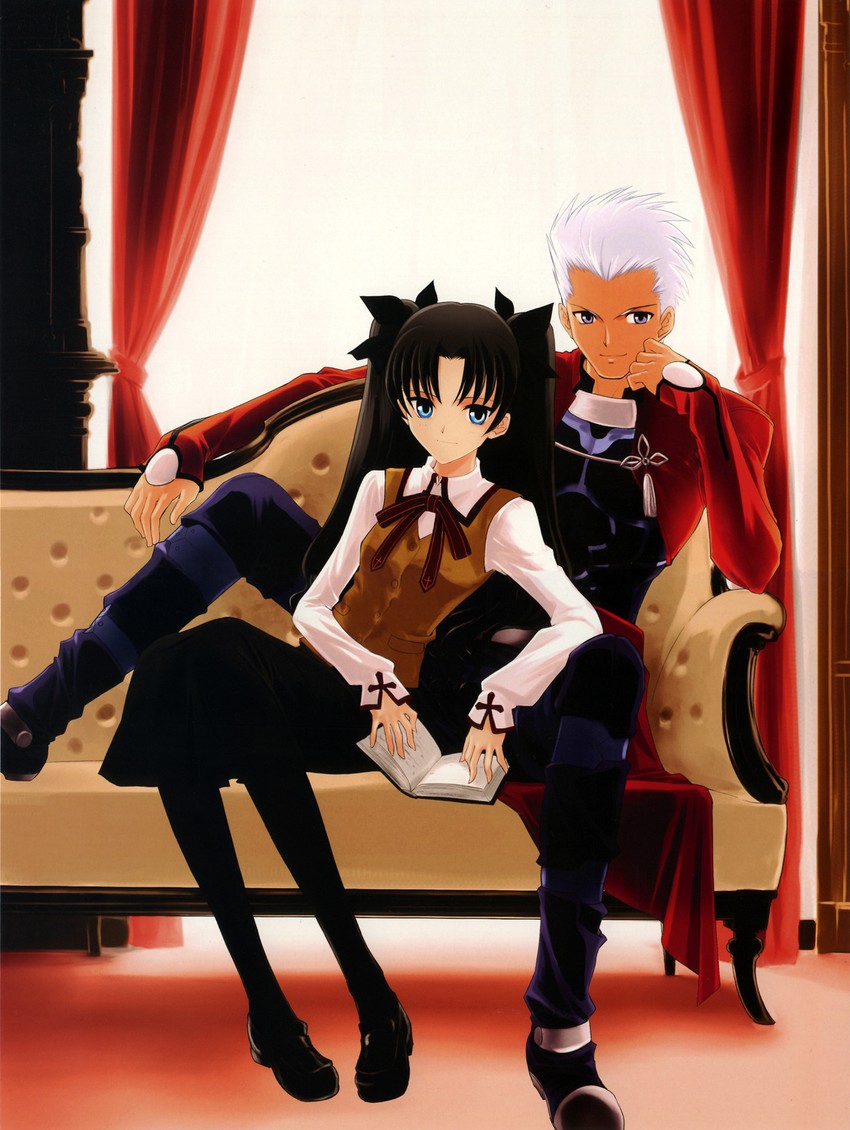 tohsaka rin and archer (fate and 1 more) drawn by shirotsumekusa