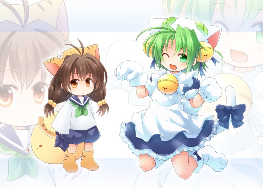 dejiko, puchiko, and gema (di gi charat) drawn by kso