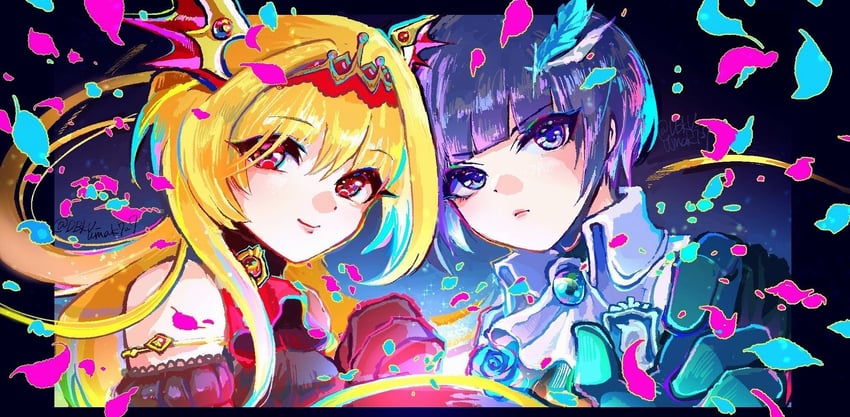 shirayuki chiyo and kurosaki chitose (idolmaster and 1 more) drawn by natsuna_(ja727)