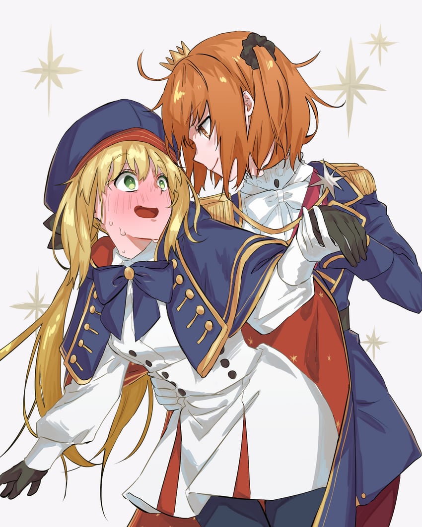 artoria pendragon, fujimaru ritsuka, and artoria caster (fate and 1 more) drawn by eiki_(eikityou_55)