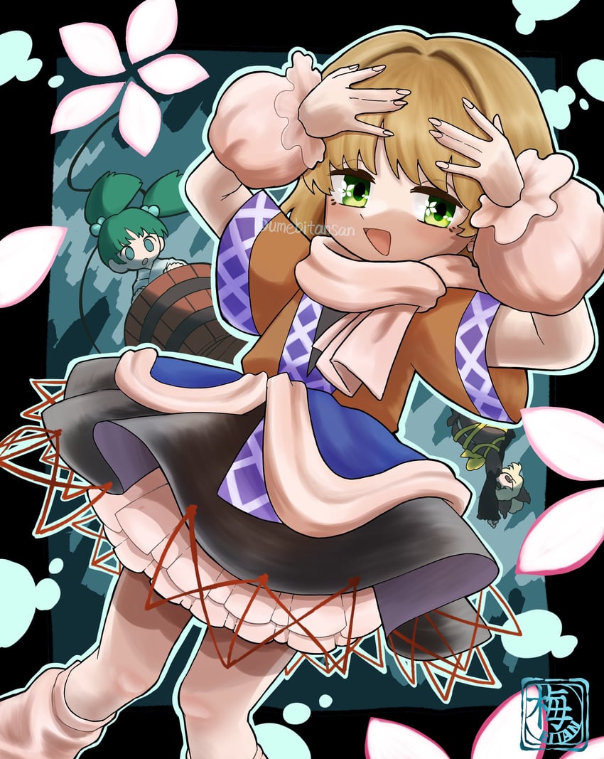 mizuhashi parsee, kurodani yamame, and kisume (touhou) drawn by umebitan