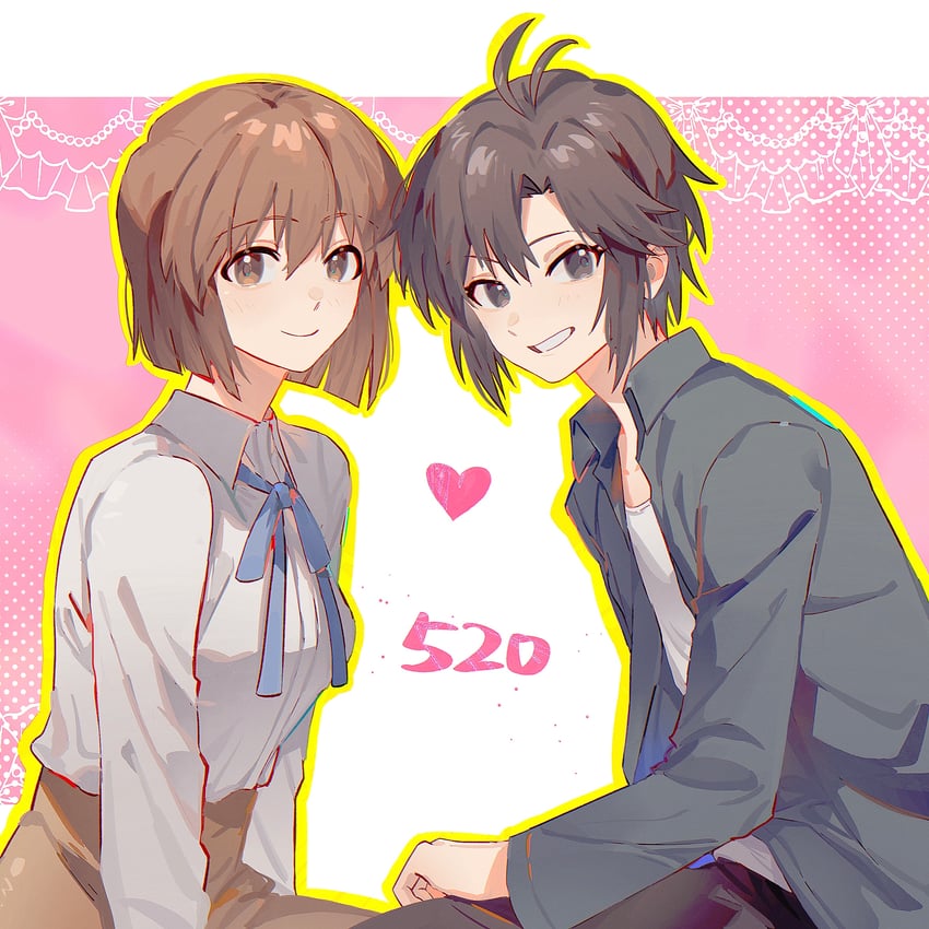 kikuchi makoto and hagiwara yukiho (idolmaster) drawn by yumi_xsh