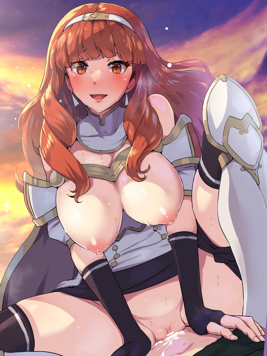 celica and alm (fire emblem and 1 more) drawn by boris_(noborhys)