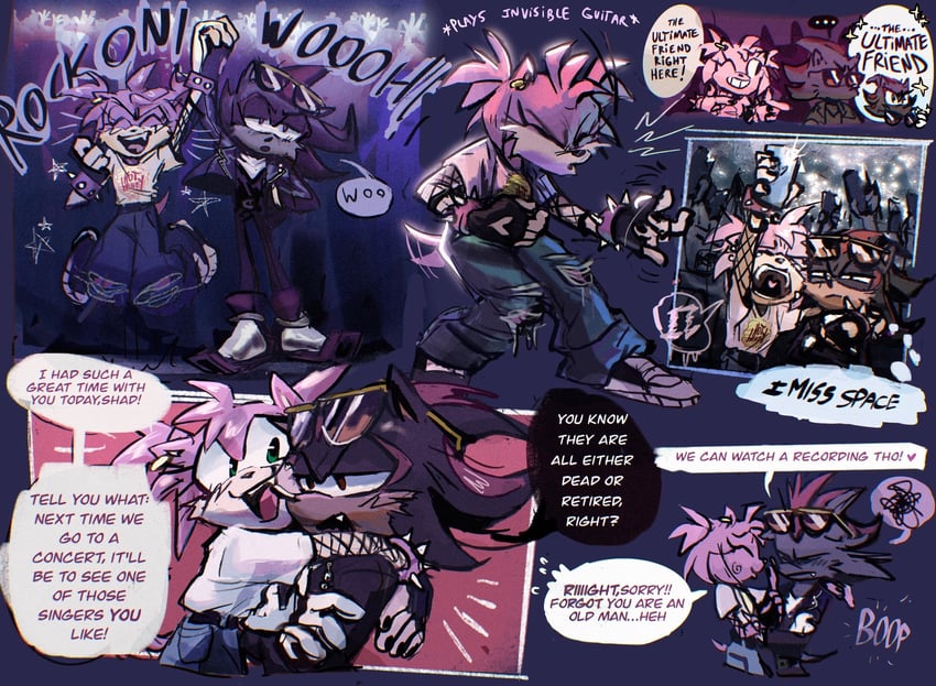 shadow the hedgehog and amy rose (sonic and 1 more) drawn by rat_riot