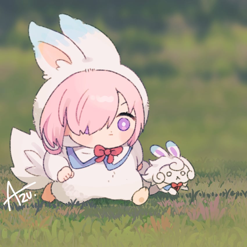 mash kyrielight and fou (fate and 1 more) drawn by azu_(kirara310)