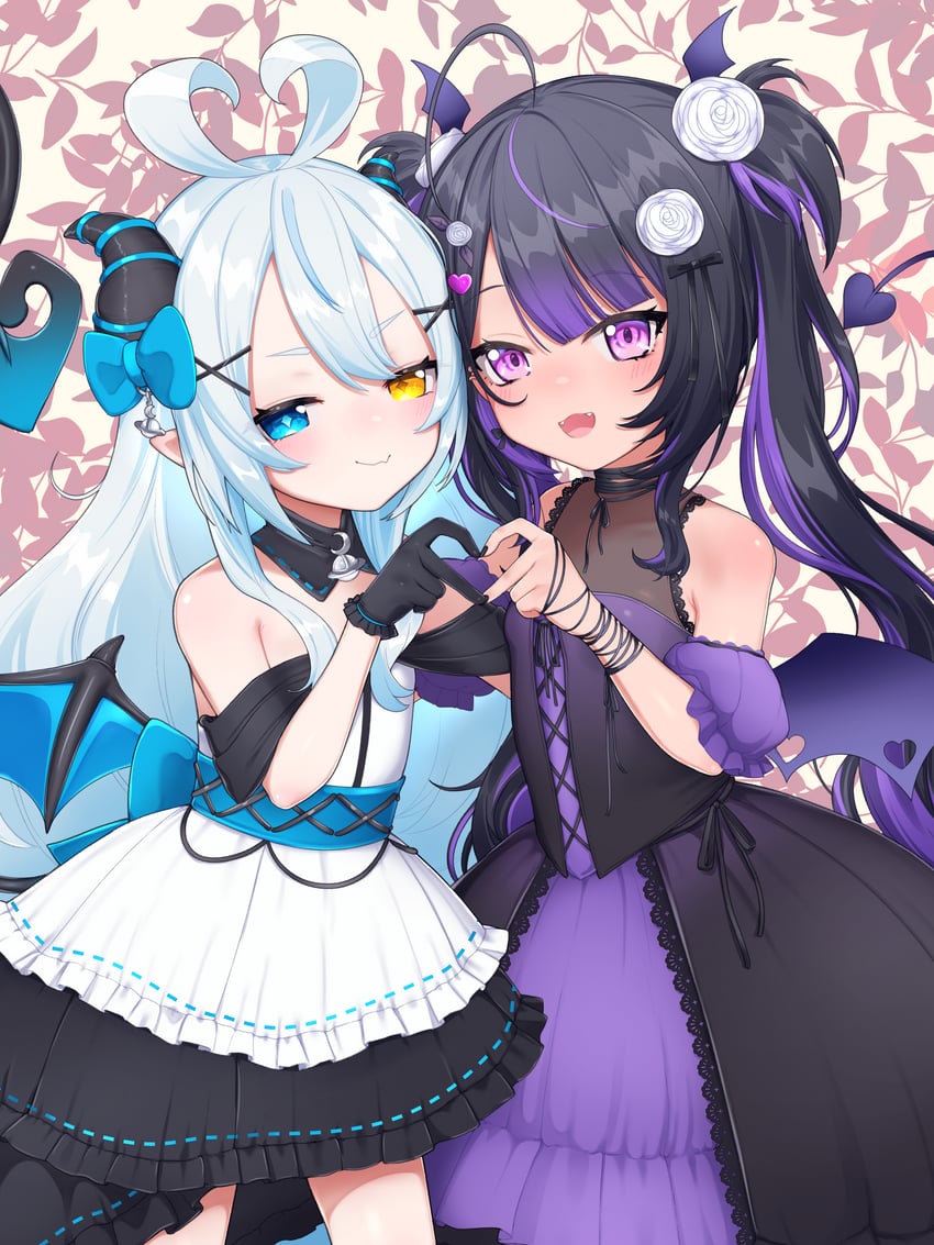 akugaki koa and roca rourin (chromashift) drawn by goki_buri