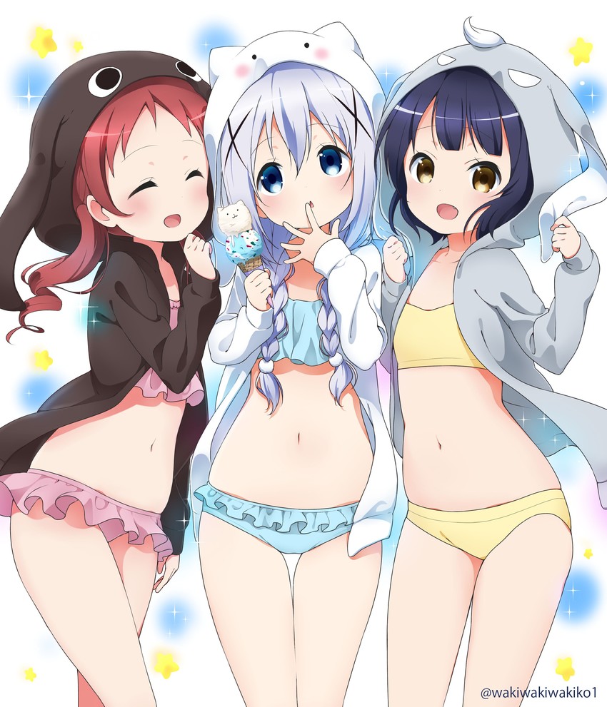 kafuu chino, tippy, jouga maya, natsu megumi, anko, and 1 more (gochuumon wa usagi desu ka?) drawn by neki_(wakiko)