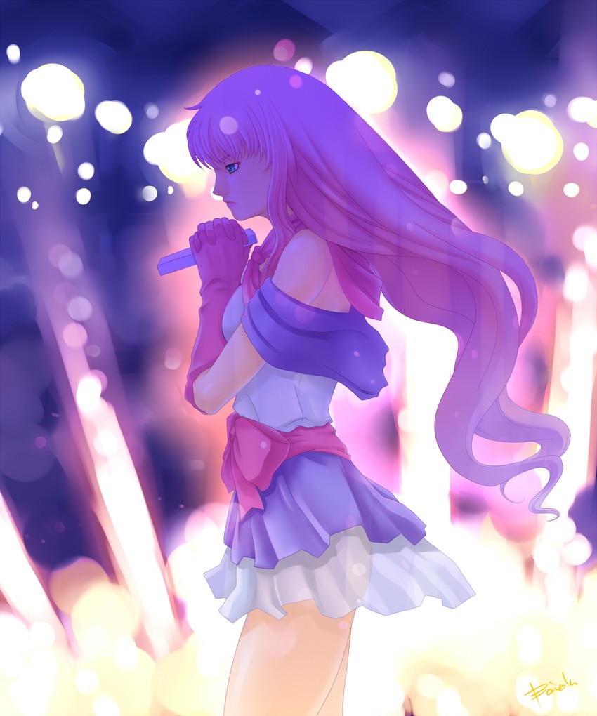 sheryl nome and lynn minmay (macross and 1 more) drawn by baiola