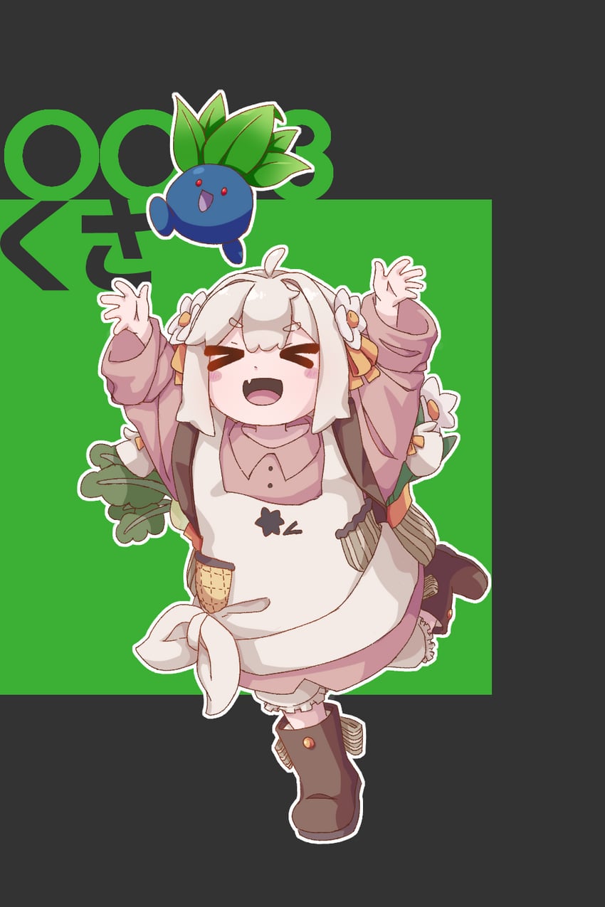 oddish and minahoshi (pokemon and 1 more) drawn by dasima_a