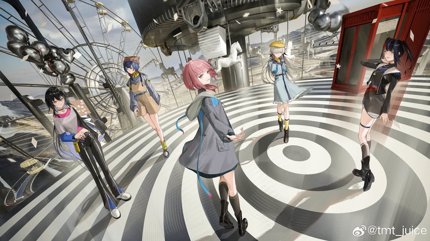 isekaijoucho, kaf, rim, koko, and harusaruhi (kamitsubaki studio) drawn by tmt