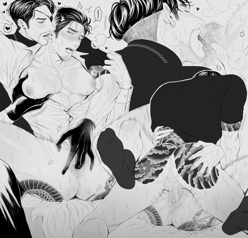 kiryu kazuma and majima goro (ryuu ga gotoku) drawn by kyo_rgg