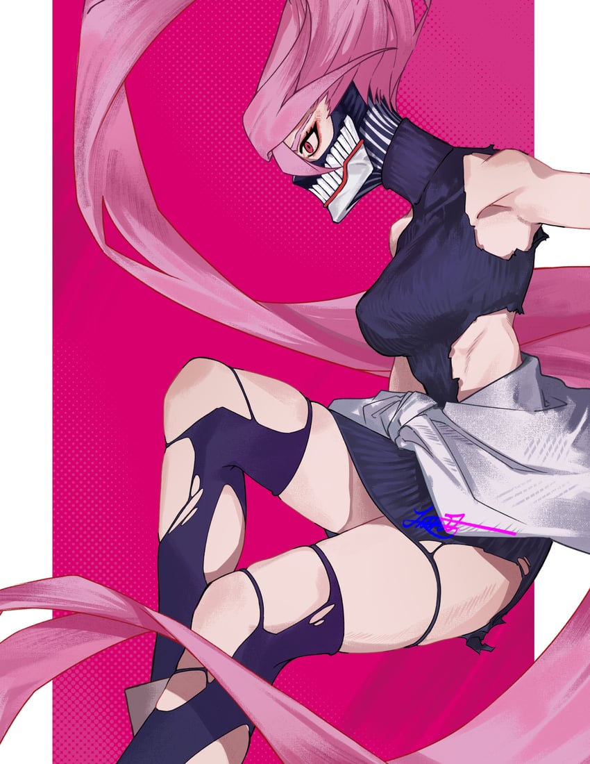 shiratori aira and acrobatic silky (dandadan) drawn by daichim_lem