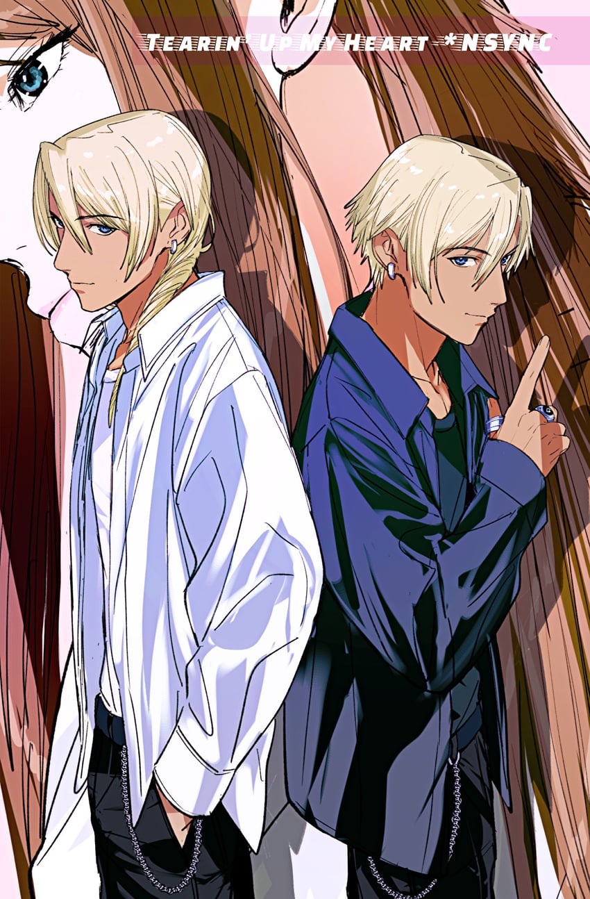 klavier gavin and ema skye (ace attorney and 2 more) drawn by amikoiiko
