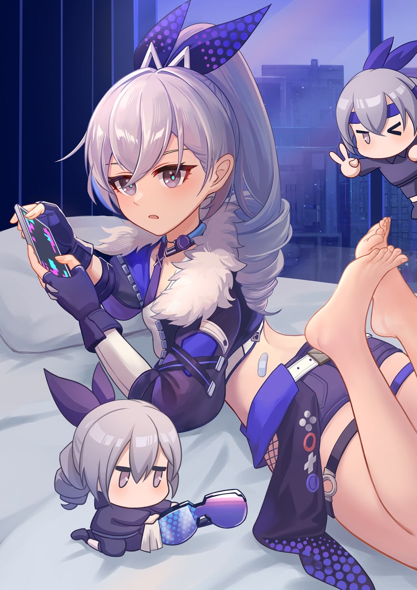 silver wolf and bronya rand (honkai and 1 more) drawn by wujingwushi