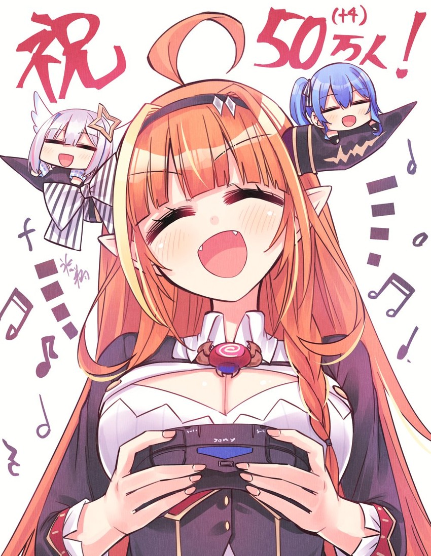 hoshimachi suisei, amane kanata, and kiryu coco (hololive and 1 more) drawn by hikawa_shou