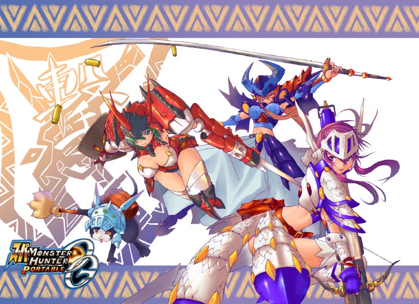 player palico, alteisen, dygenguar, weissritter, and alteisen riese (monster hunter and 1 more) drawn by kengko