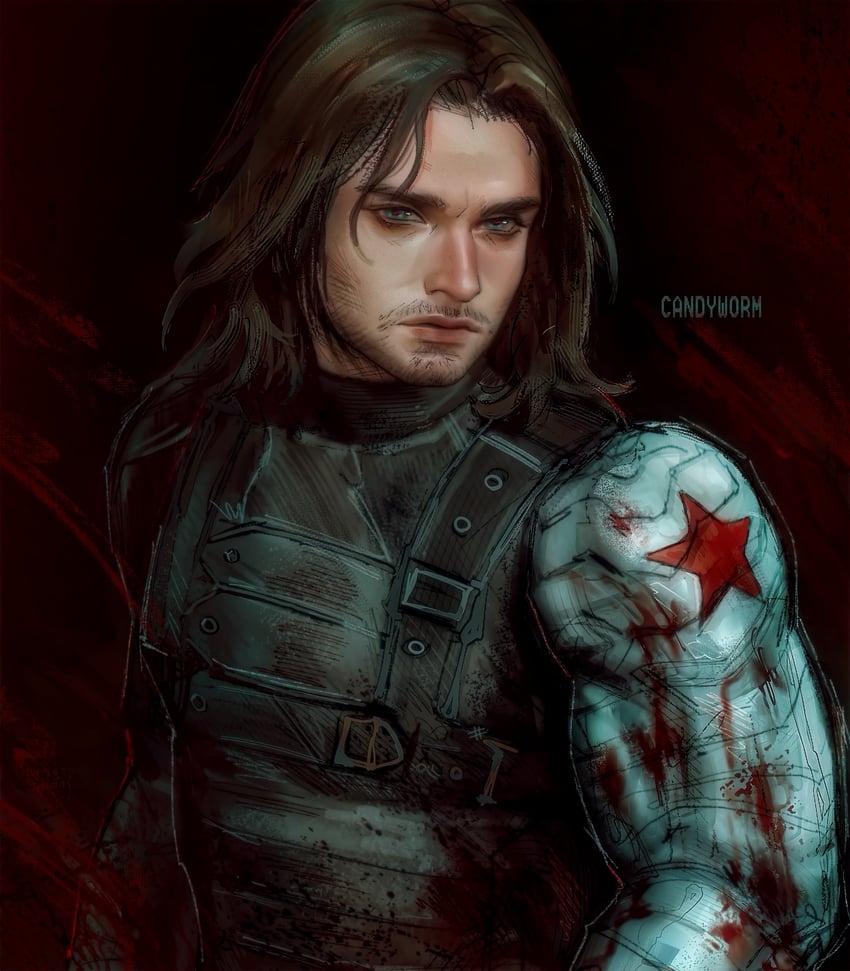 bucky barnes and winter soldier (marvel and 1 more) drawn by candywormm