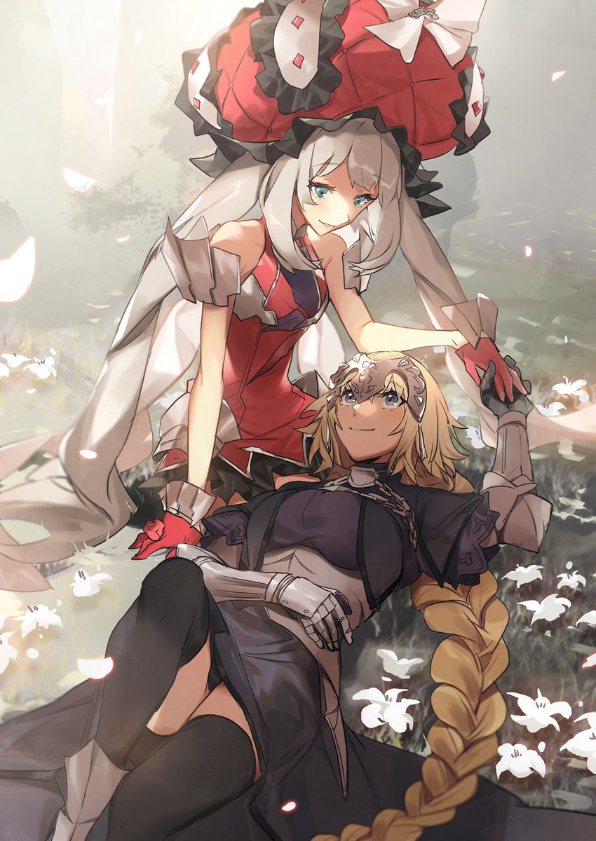 jeanne d'arc and marie antoinette (fate and 2 more) drawn by no-kan