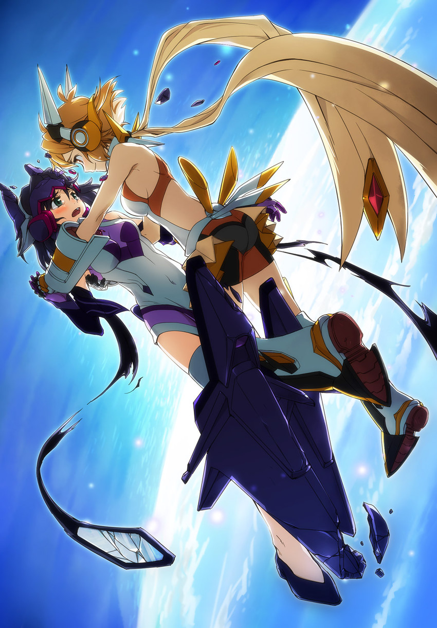 tachibana hibiki and kohinata miku (senki zesshou symphogear) drawn by tsuta_no_ha