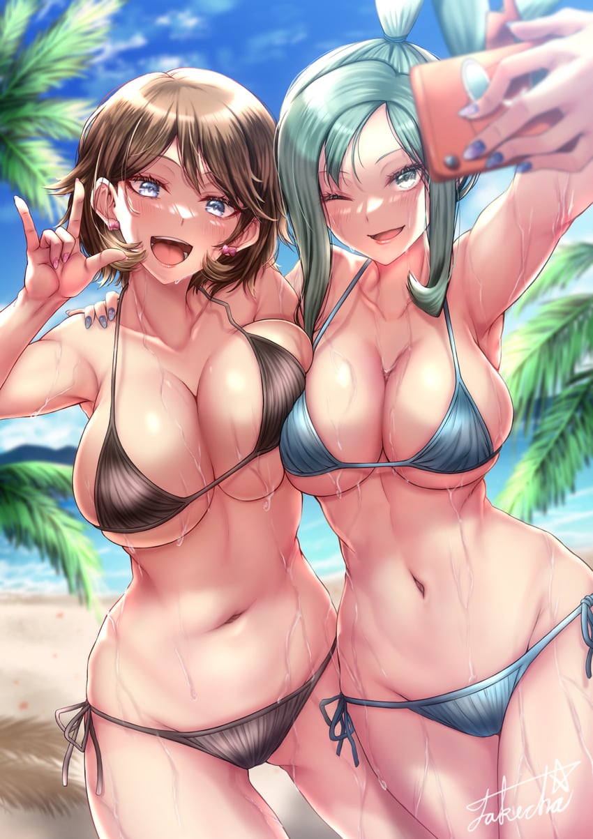 serena, rotom, rotom phone, and lisia (pokemon and 1 more) drawn by takecha