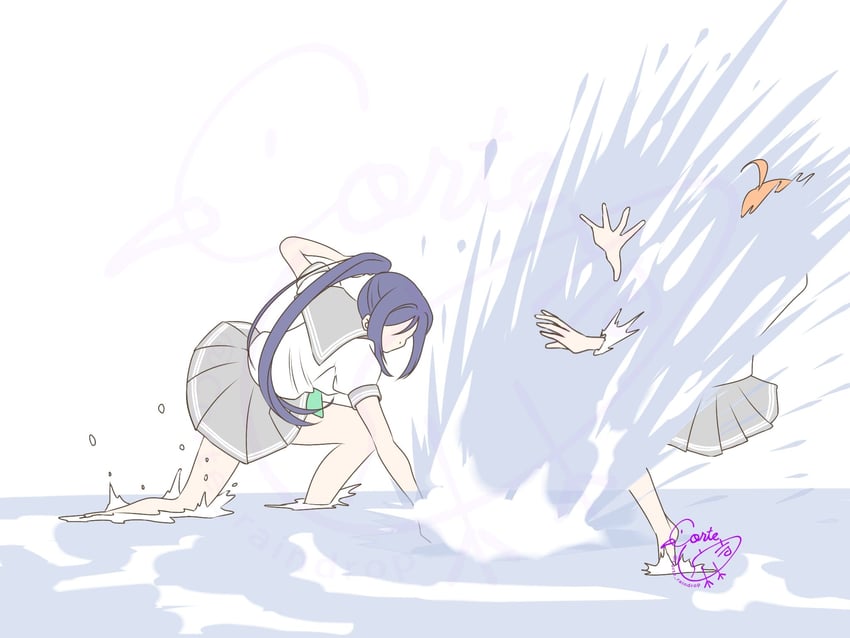 takami chika and matsuura kanan (love live! and 2 more) drawn by corte_raindrop