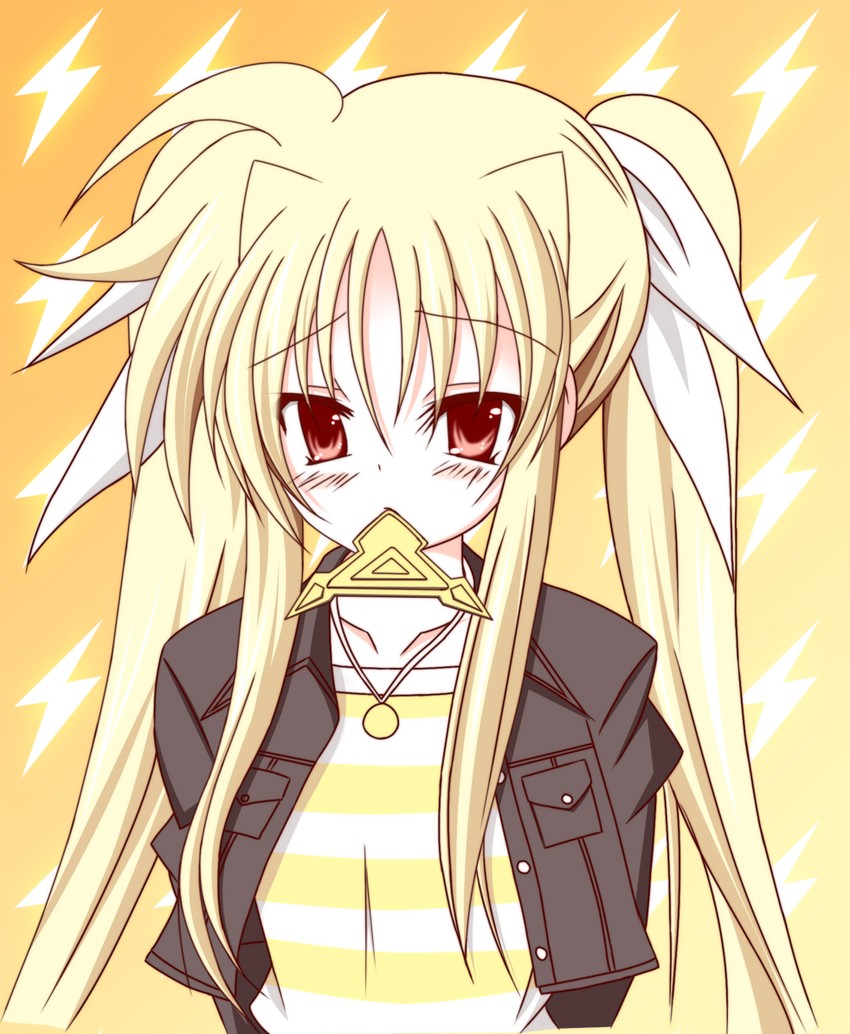 fate testarossa and bardiche (lyrical nanoha and 3 more) drawn by metaruzo