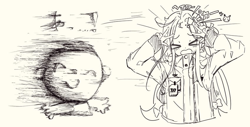 sensei, doodle sensei, pikachu, and yuzu (blue archive and 1 more) drawn by kanikama_acedia