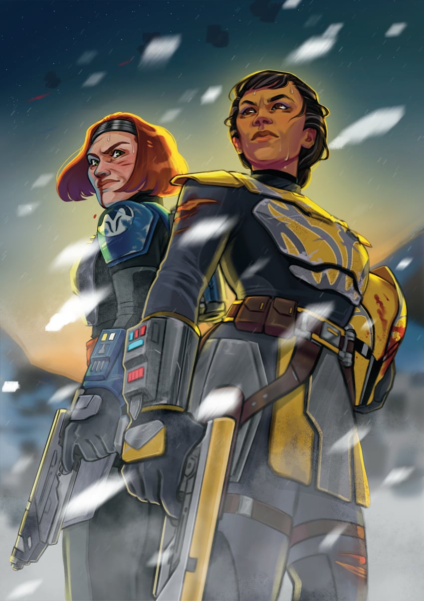 bo-katan kryze and ursa wren (star wars and 1 more) drawn by sapphicsparkles
