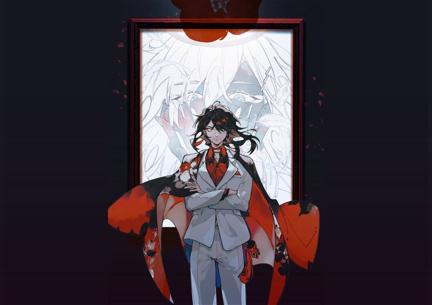 vox akuma, oni giri, and box tenshi (nijisanji and 1 more) drawn by jtei
