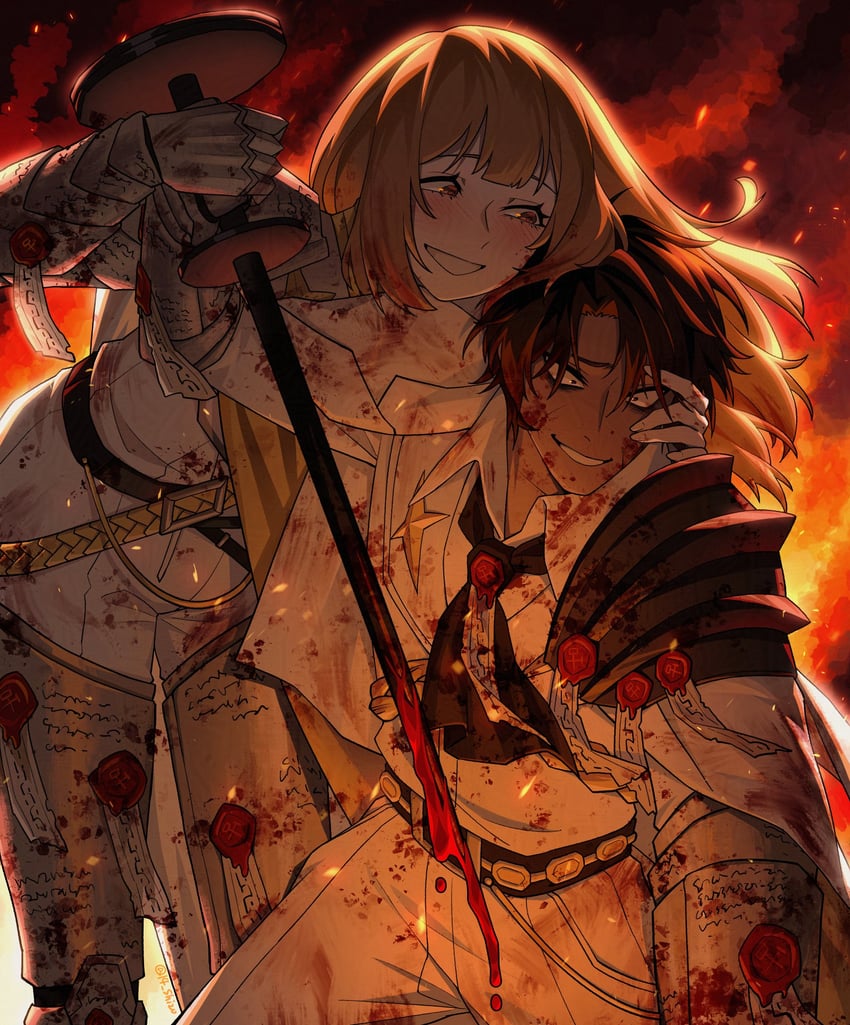 heathcliff and catherine (project moon and 1 more) drawn by 14_shizu