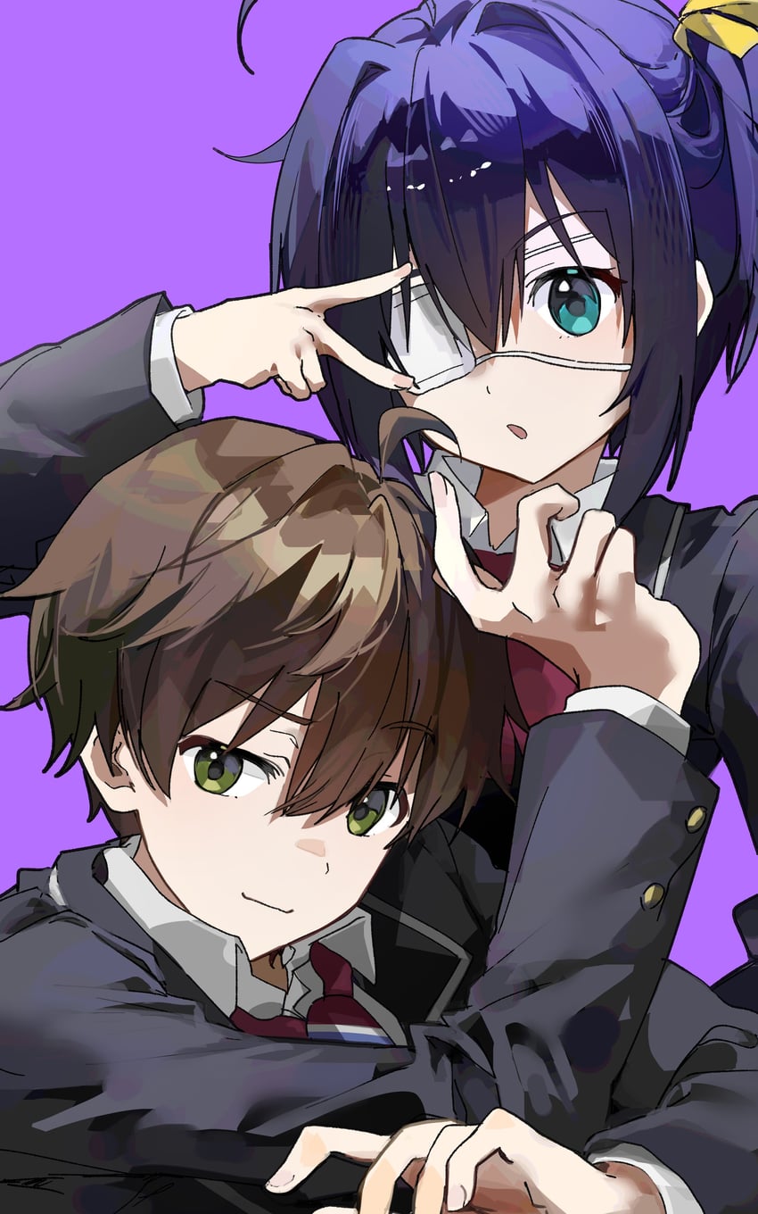 takanashi rikka and togashi yuuta (chuunibyou demo koi ga shitai!) drawn by ike_0910