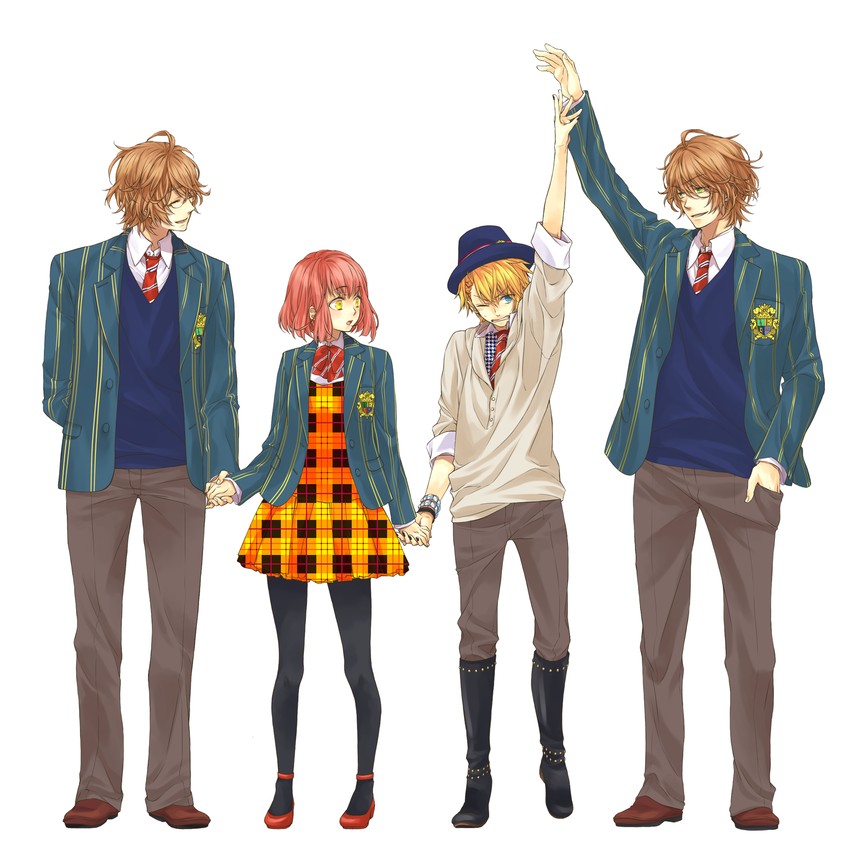 nanami haruka, kurusu shou, shinomiya natsuki, and shinomiya satsuki (uta no prince-sama) drawn by kira_(abyss)