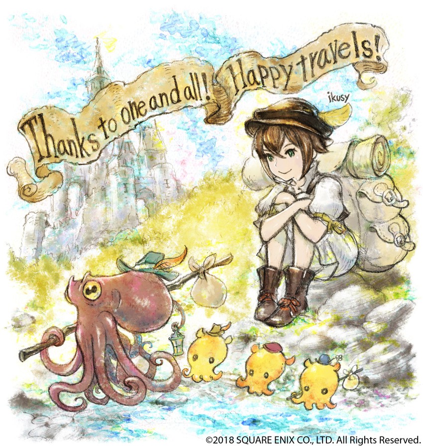 tressa colzione (octopath traveler and 1 more) drawn by ikusy