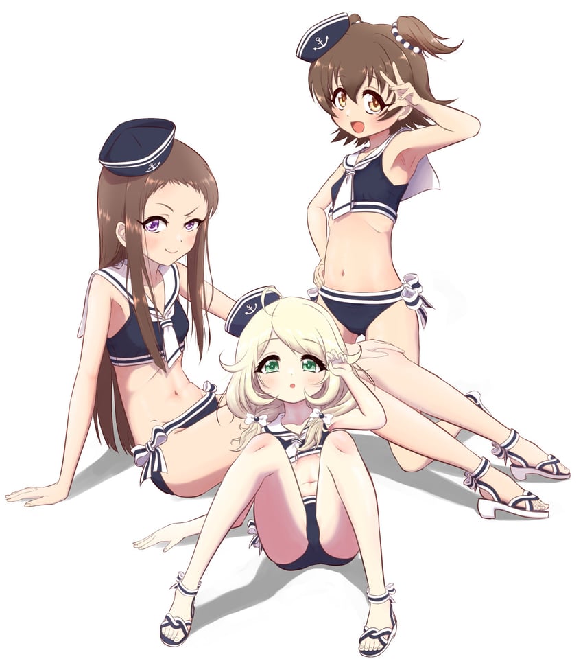 akagi miria, yusa kozue, and koseki reina (idolmaster and 1 more) drawn by e_sen_a1000