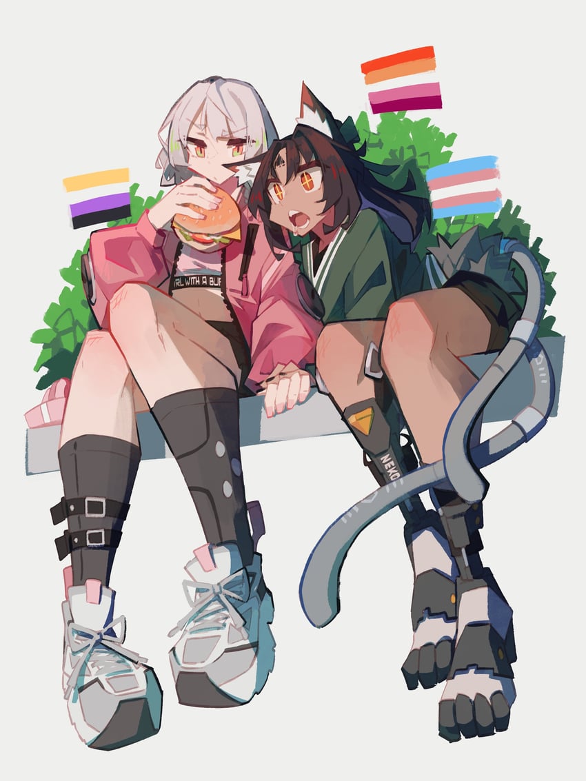 anby demara and nekomiya mana (zenless zone zero) drawn by togekk0