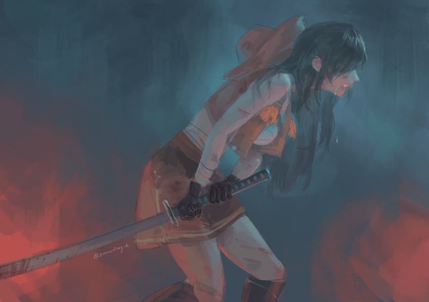 tifa lockhart (final fantasy and 4 more) drawn by zoewingsz