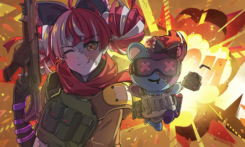 kureiji ollie, bloodhound, udin, and bangalore (hololive and 2 more) drawn by crover