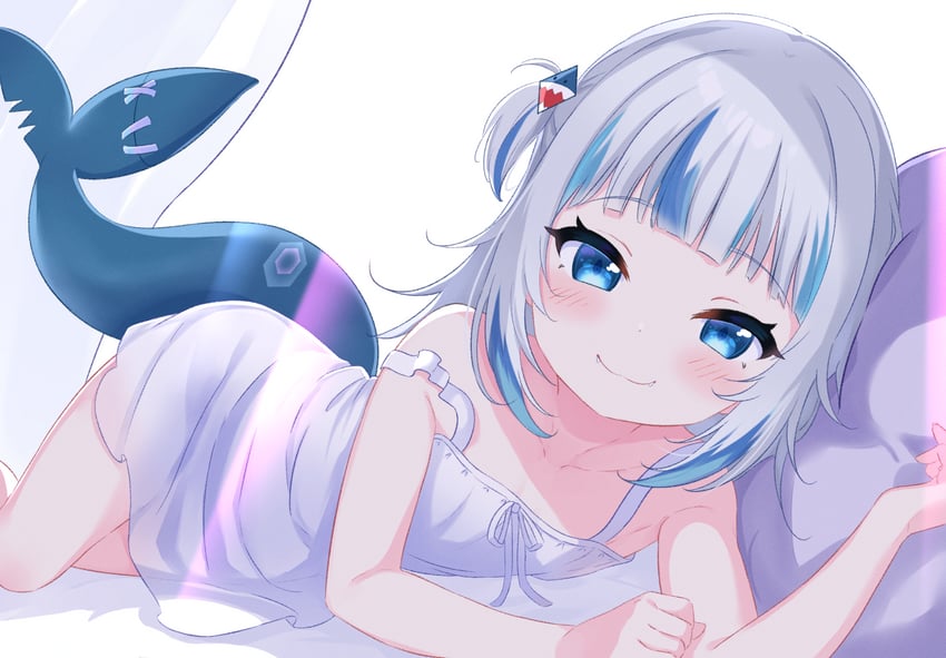 gawr gura (hololive and 1 more) drawn by suikasatou