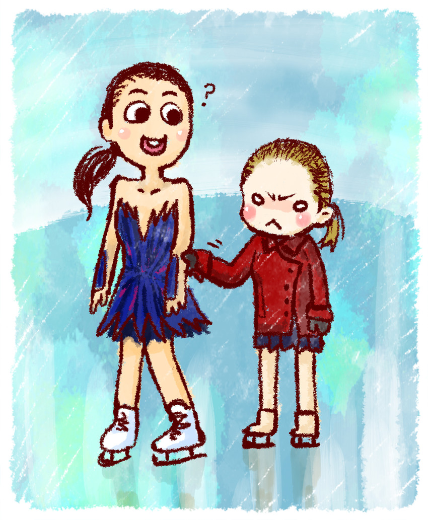 yulia lipnitskaya and asada mao (real life and 2 more) drawn by kazoo_(kazoo21)