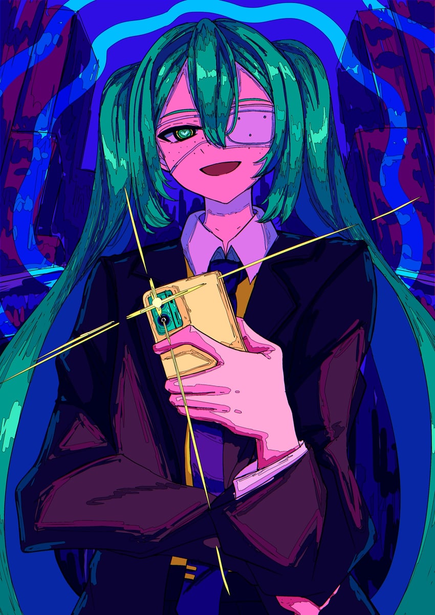 hatsune miku (vocaloid and 1 more) drawn by artdroiiid_ii