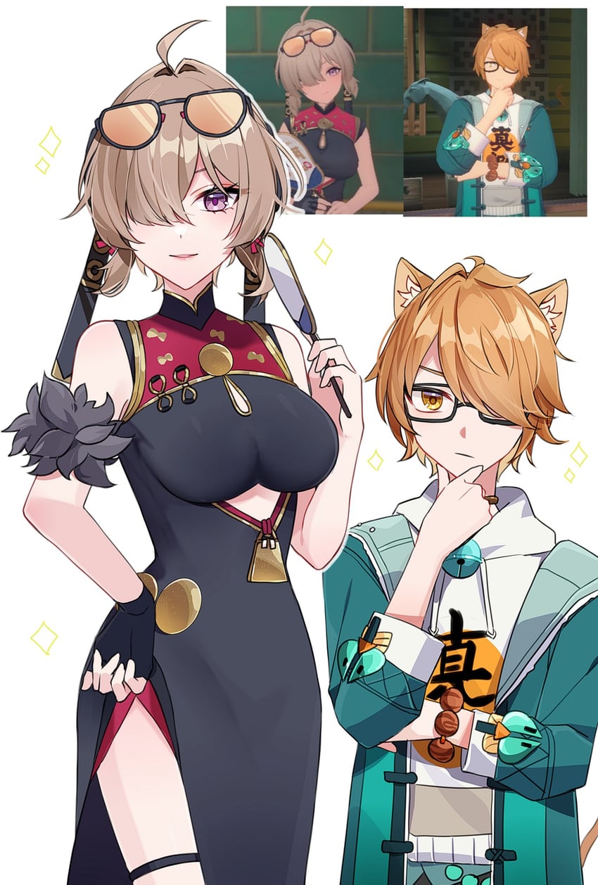 sweety and ginger (zenless zone zero) drawn by nagano_ayu
